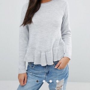 Boohoo Ruffle Hem Sweater
